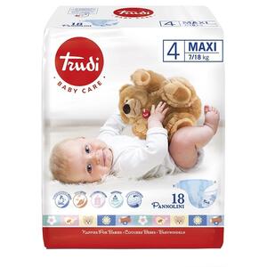 TRUDI - BABY CARE PANNOLINO BAMBINI MAXI 7/18 KG 18 PEZZI