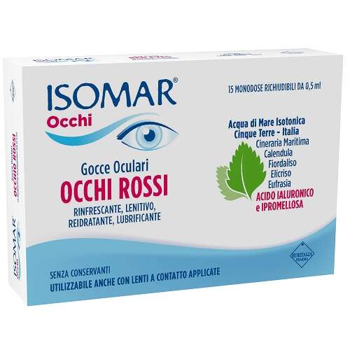 Isomar - Occhi rossi gocce oculari acido ialuronico 0,20% 15 flaconcini