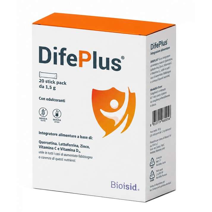 Difeplus - 20 stick pack da 1,5 g con edulcoranti senza glutine senza lattosio