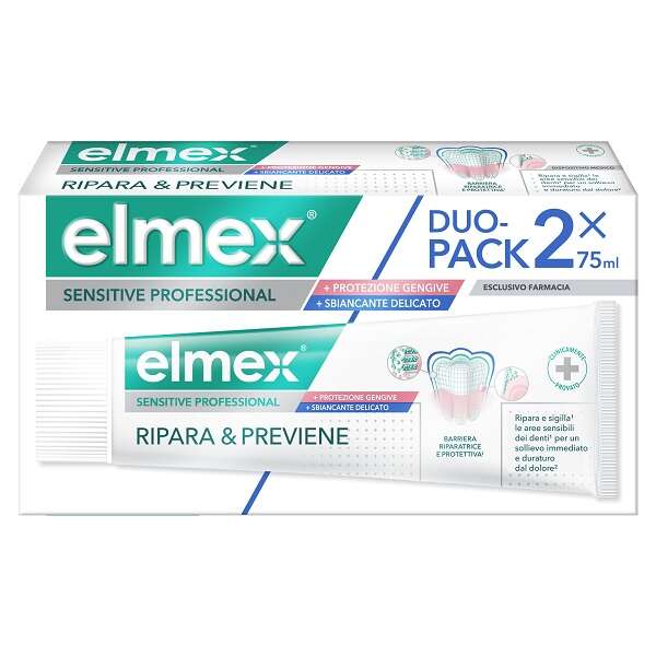 Elmex - Sensitive professional ripara & previene whitening 2 pezzi da 75 ml