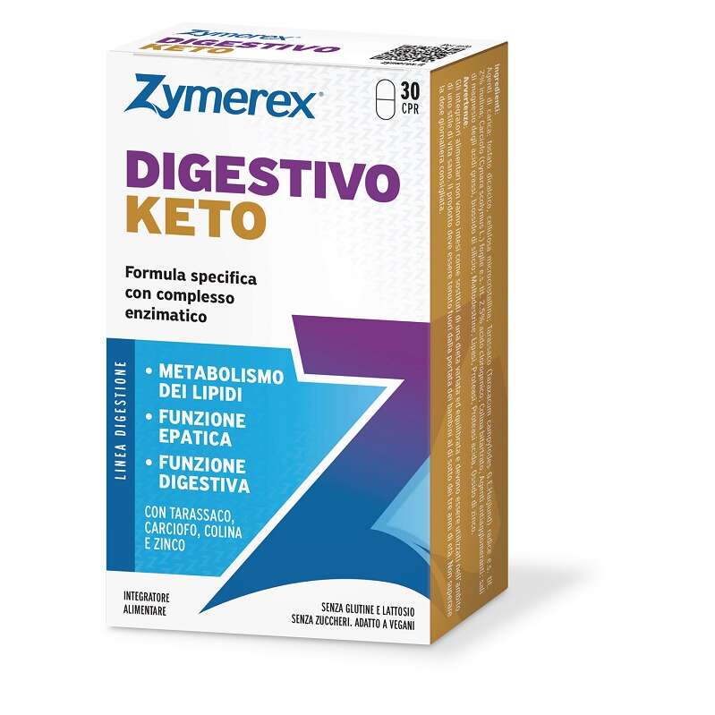 Zymerex - Digestivo keto 30 compresse senza glutine senza lattosio