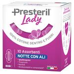 Lady presteril - Presteril lady assorbenti notte con ali ripiegati biodegradabili 10 pezzi