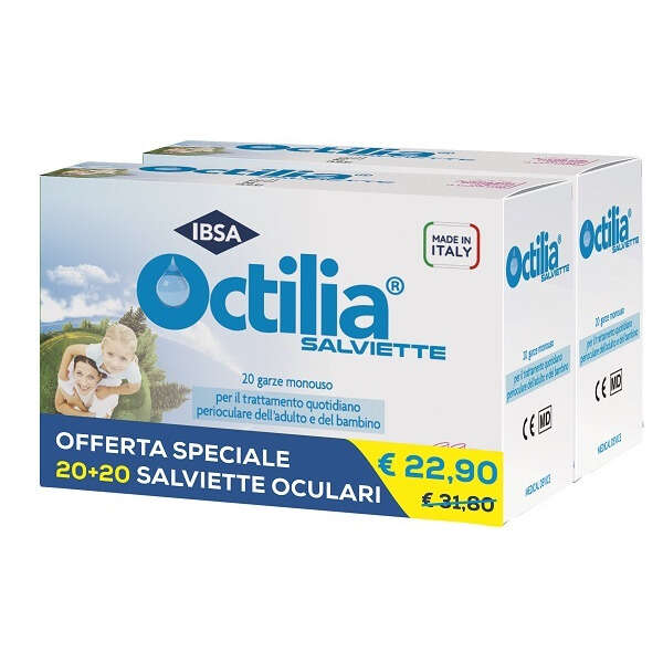 Octilia - Salviette perioculari  bipack 20+20 garze monouso