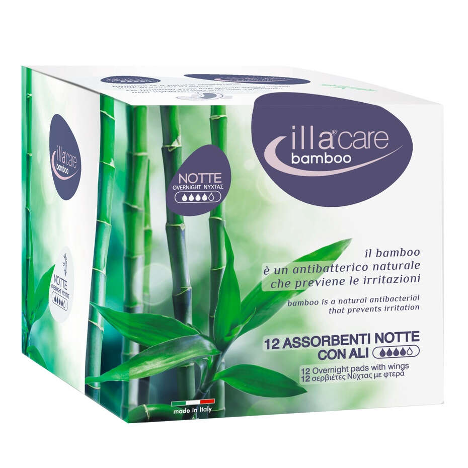 Illa - Care bamboo assorbente notte 12 pezzi