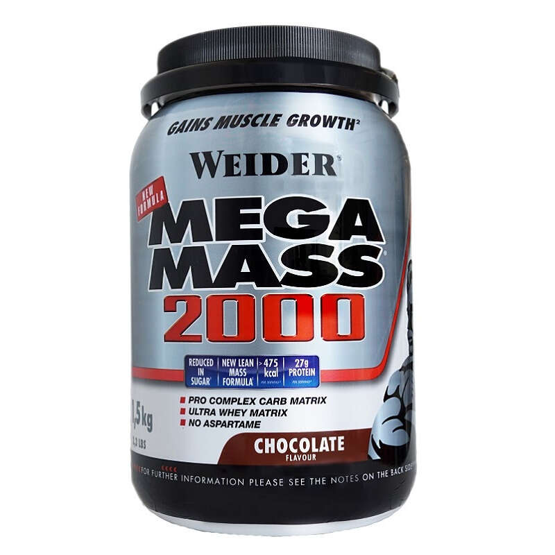 Weider  mega mass 2000 - Weider super mega mass 2000 cioccolato 1,5 kg