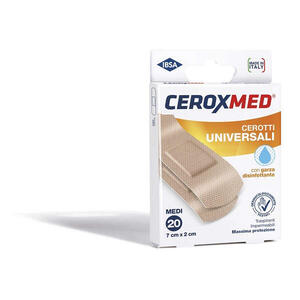Ceroxmed - Cerotti universali  con garza disinfettante medi 7x2cm 20 pezzi
