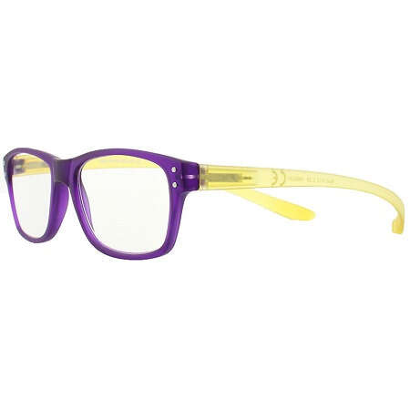 Qr 1412 - Occhiale da lettura premontato quick reading  viola/giallo +2,00