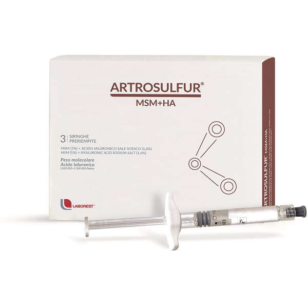 Artrosulfur - Msm+ha siringhe preriempite intra-articolari acido ialuronico 2 ml