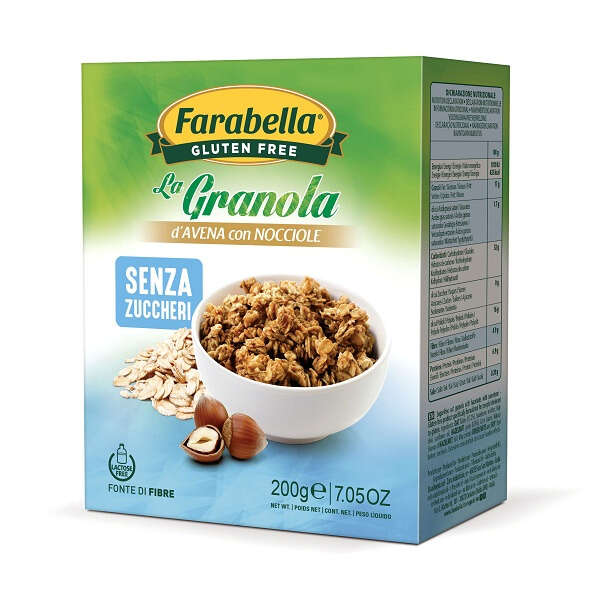 Farabella - Gluten free la granola d'avena con nocciole senza zuccheri senza lattosio 200 g