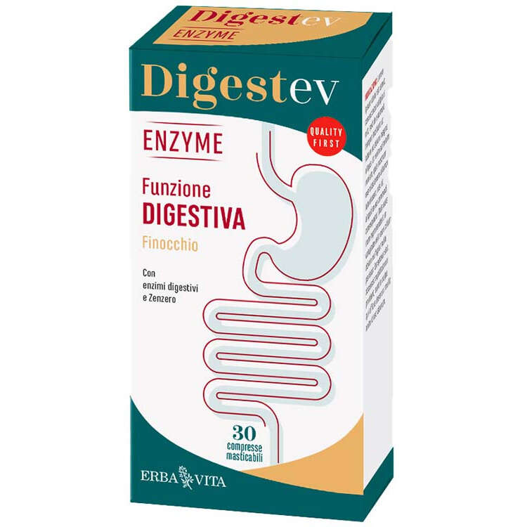Erba vita - Digest ev enzyme 30 compresse