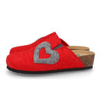 Bionatura - 12 cuore imbottito in pelle scamosciata feltro lana rosso ciabatta donna 38