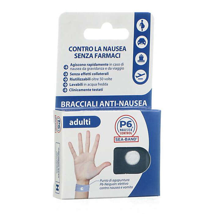 P6 nausea control - Bracciale anti nausea per adulti  2 pezzi