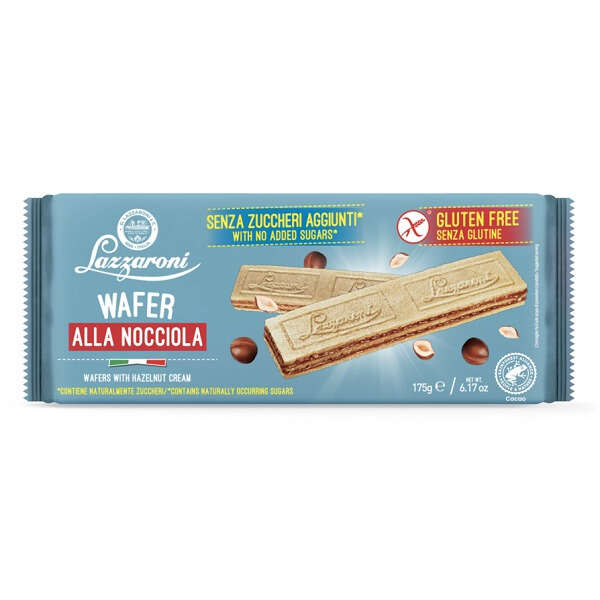 Lazzaroni - Zerole wafers alla nocciola senza zuccheri aggiunti 175 g