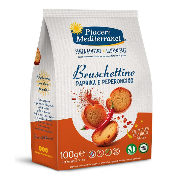 Piaceri meditteranei - Piaceri mediterranei bruschettine paprika e peperoncino 100 g
