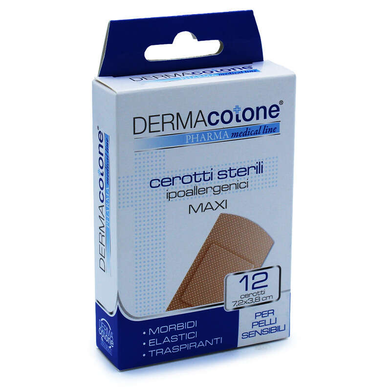 Dermacotone - Cerotto ipoallergenico  maxi 7,2x3,8cm 12 pezzi