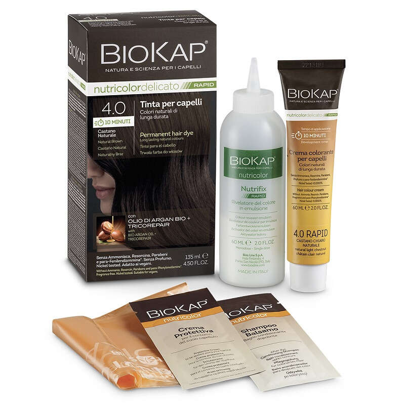 Biokap - Bios line   nutricolor delicato rapid tinta 4,00 castano naturale 135 ml