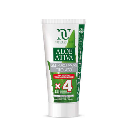 Gel puro 99,9%titolato - Aloe attiva gel puro titolato 200 ml