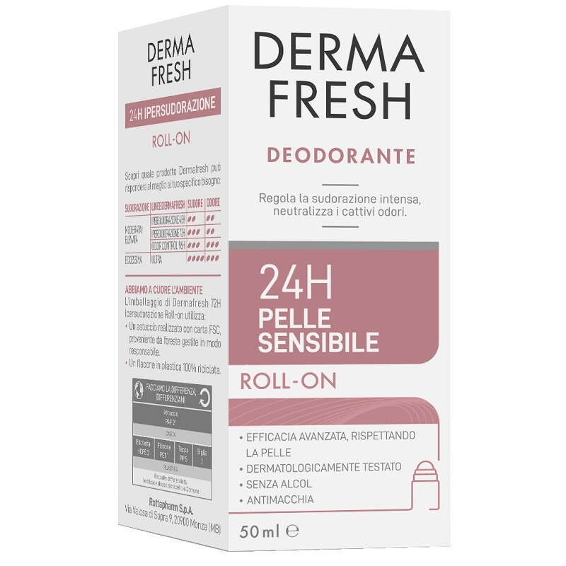 Derma fresh deodorante - Dermafresh 24h pelle sensibile roll on 50 ml