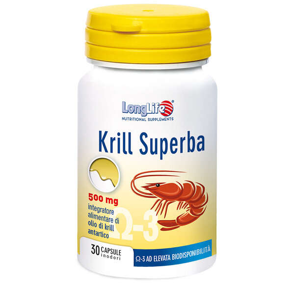 Longlife - Krill superba 30 capsule inodori da 600 mg