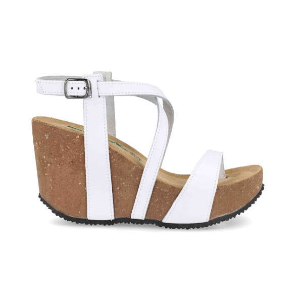Bionatura - 29 a 809 imbottito in pelle scamosciata bycast bianco sandalo donna 35