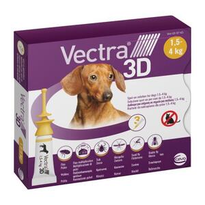 LATINA VETE - VECTRA 3D*SPOTON 3PIPette 1,5-4KG Tappo Giallo