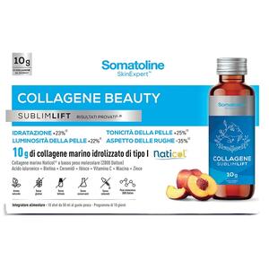 Somatoline - Collagene beauty sublimlift 10 shot 50 ml gusto pesca senza glutine senza lattosio con edulcoranti