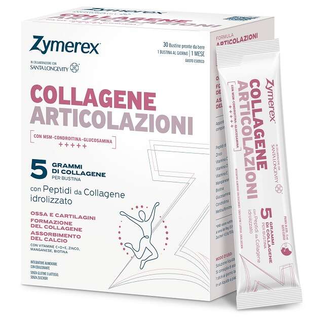 Zymerex - Collagene articolazioni 30 bustine da 15 ml con edulcorante senza glutine senza lattosio