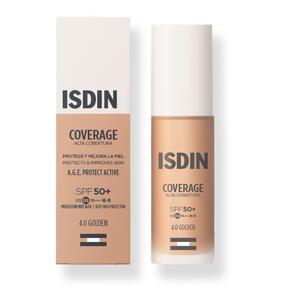 Isdin - Coverage 4,0 golden spf50+ fondotinta con protezione molto alta 30 g