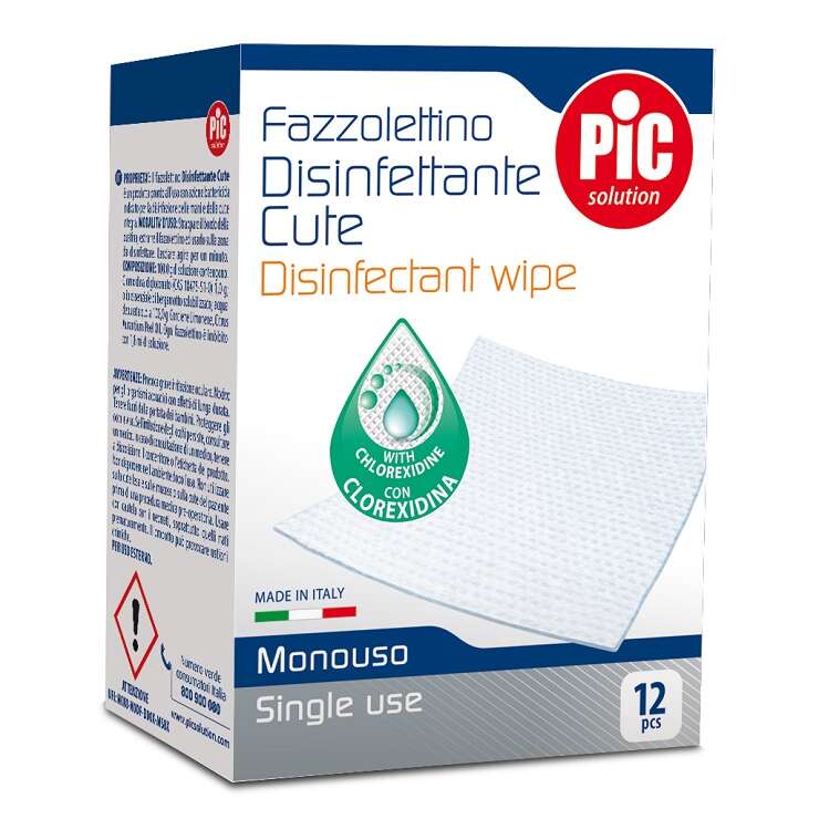 Pic - Solution fazzolettino disinfettante cute 12 pezzi