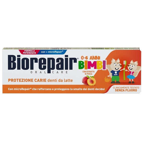 Biorepair - Oral care kids 0-6 anni denti da latte dentifricio con estratto di pesca 50 ml