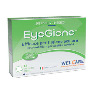 Welcare - Salviette oculari sterili eyegiene 16 pezzi 14x15cm