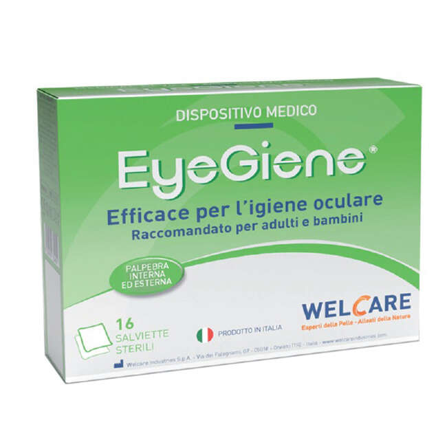 Welcare - Salviette oculari sterili eyegiene 16 pezzi 14x15cm