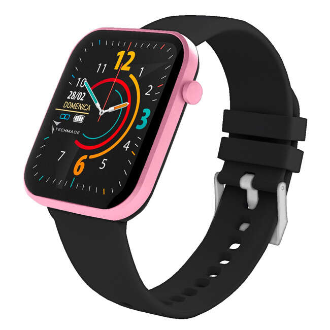 Black/pink - Techmade hava smartwatch black pink