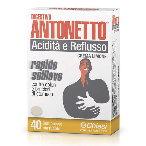 Digestivo antonetto - Acidita' e reflusso crema al limone 40 compresse masticabili