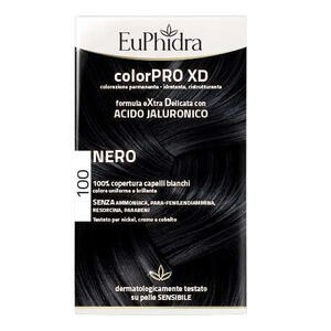 Euphidra - Colorpro xd 100 nero gel colorante capelli in flacone + attivante + balsamo + guanti