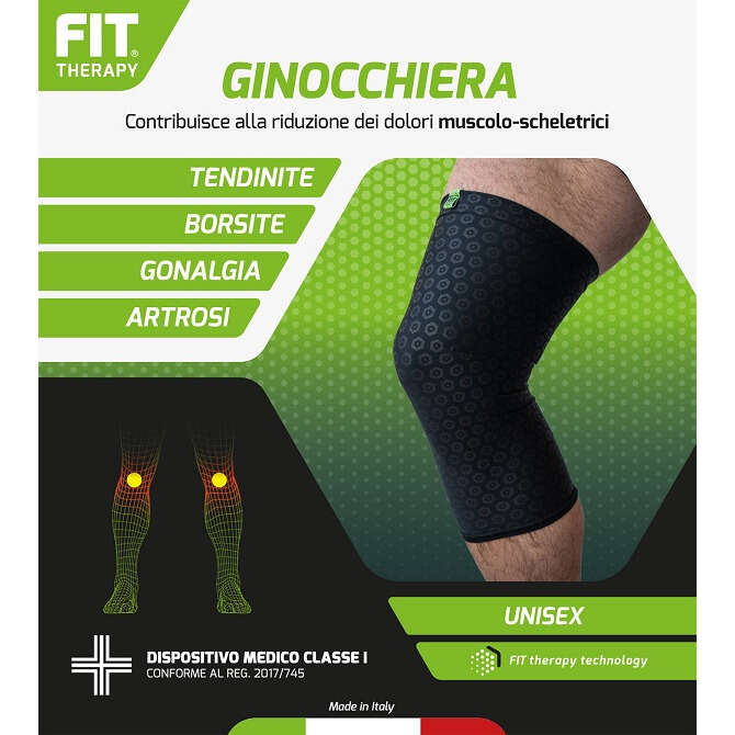 Fit wear - Ginocchiera fit therapy nero m
