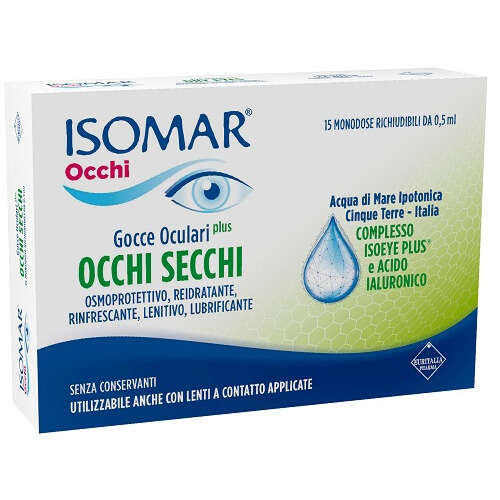 Isomar - Occhi secchi plus gocce oculari acido ialuronico 0,25% 15 flaconcini