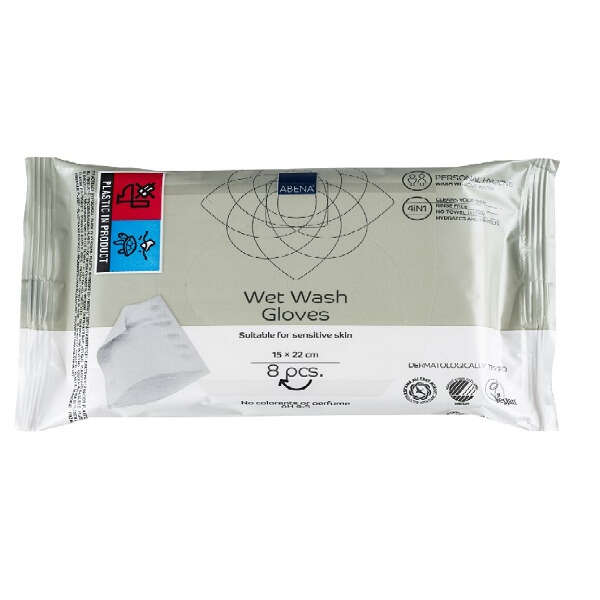 Abena - Wet wash gloves 8 pezzi