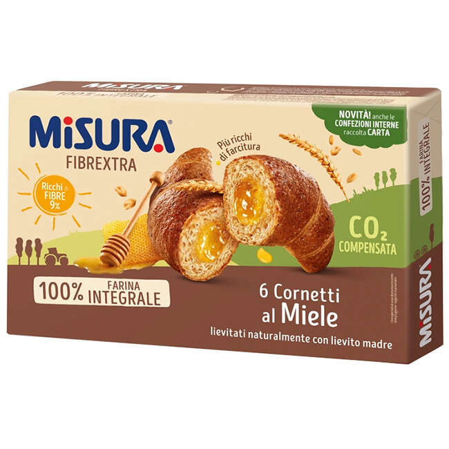 Cornetti al miele - Misura cornetti fibre extra miele 6 pezzi