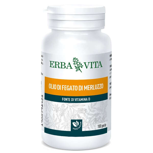 Erba vita - Olio fegato merluzzo 100 perle 453 mg
