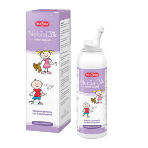 Buona - Nebial soluzione salina ipertonica di sodio cloruro al 3% con acido ialuronico spray nasale 100 ml
