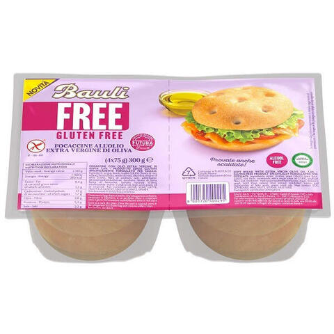 Bauli - Free focaccine olio extra vergine oliva 4 pezzi da 75 g