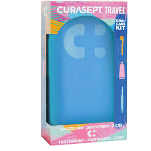 Curasept - Travel blu 1 spazzolino + 1 dentifricio 20 ml + 3 picks