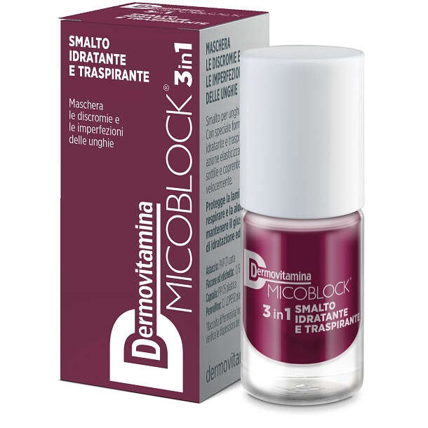 Dermovitamina - Micoblock 3in1 smalto idratante traspirante prugna 5 ml