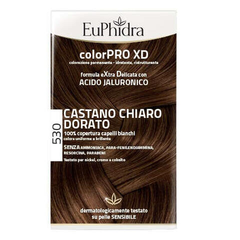 Euphidra - Colorpro xd 530 castano chiaro dorato gel colorante capelli in flacone + attivante + balsamo + guanti