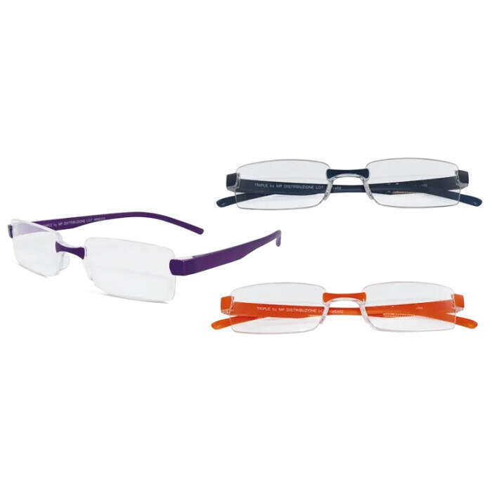 Twins - Occhiale da lettura premontato  silver triple +2,00 diottrie