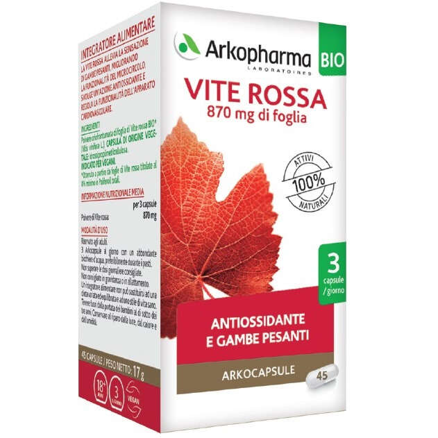 Arkofarm - Arko capsule vite rossa bio 45 capsule