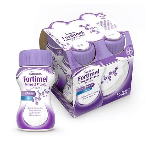 Fortimel - Nutricia  compact protein gusto neutro 4 bottiglie da 125 ml