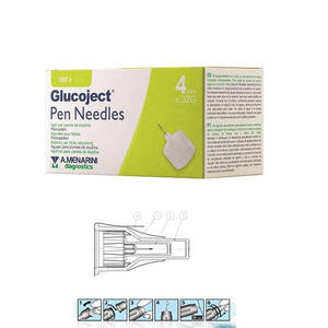 Glucoject - Ago per penna da insulina  lunghezza 4 mm gauge 32 100 pezzi