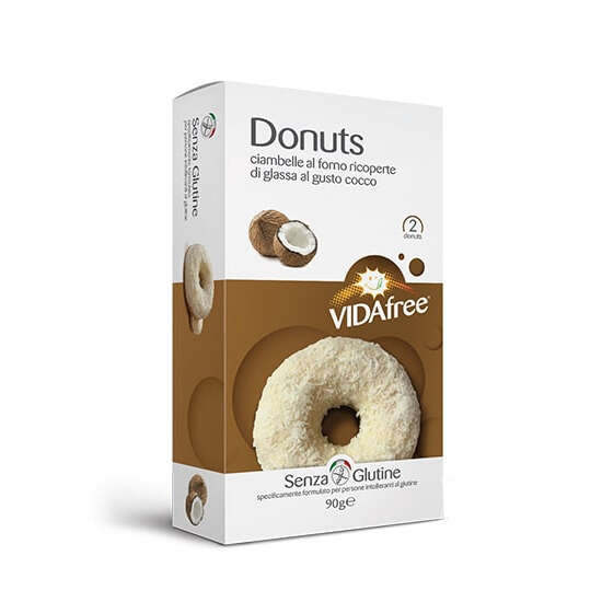 Vidafree - Donuts gusto cocco con glassa cioccolato bianco 90 g